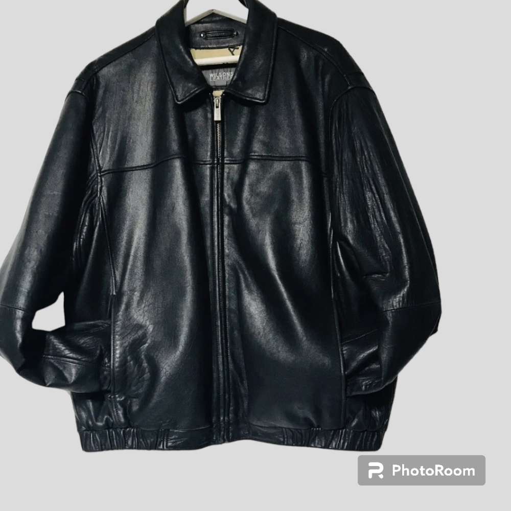 Men's black Jacket.... wilson leather.